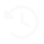 A white clock icon with an arrow curving counterclockwise around it, set against a black background.